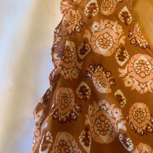 Eclair Sleevless Ruffle Sleeve Elastic Waist Top Small - Picture 7 of 11